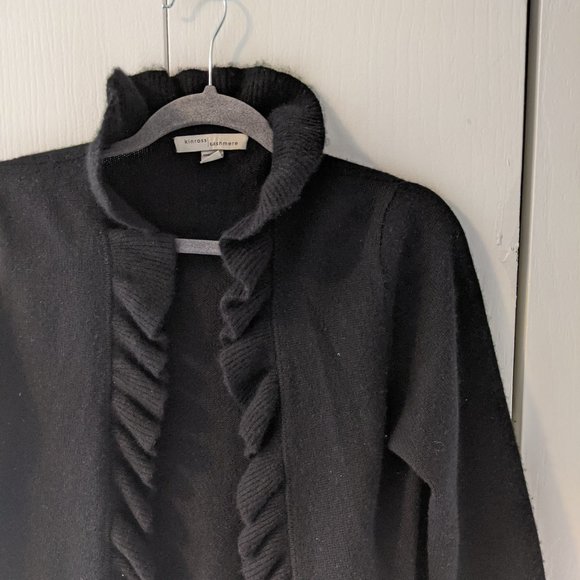 Kinross Cashmere Black Cardigan - Picture 2 of 3